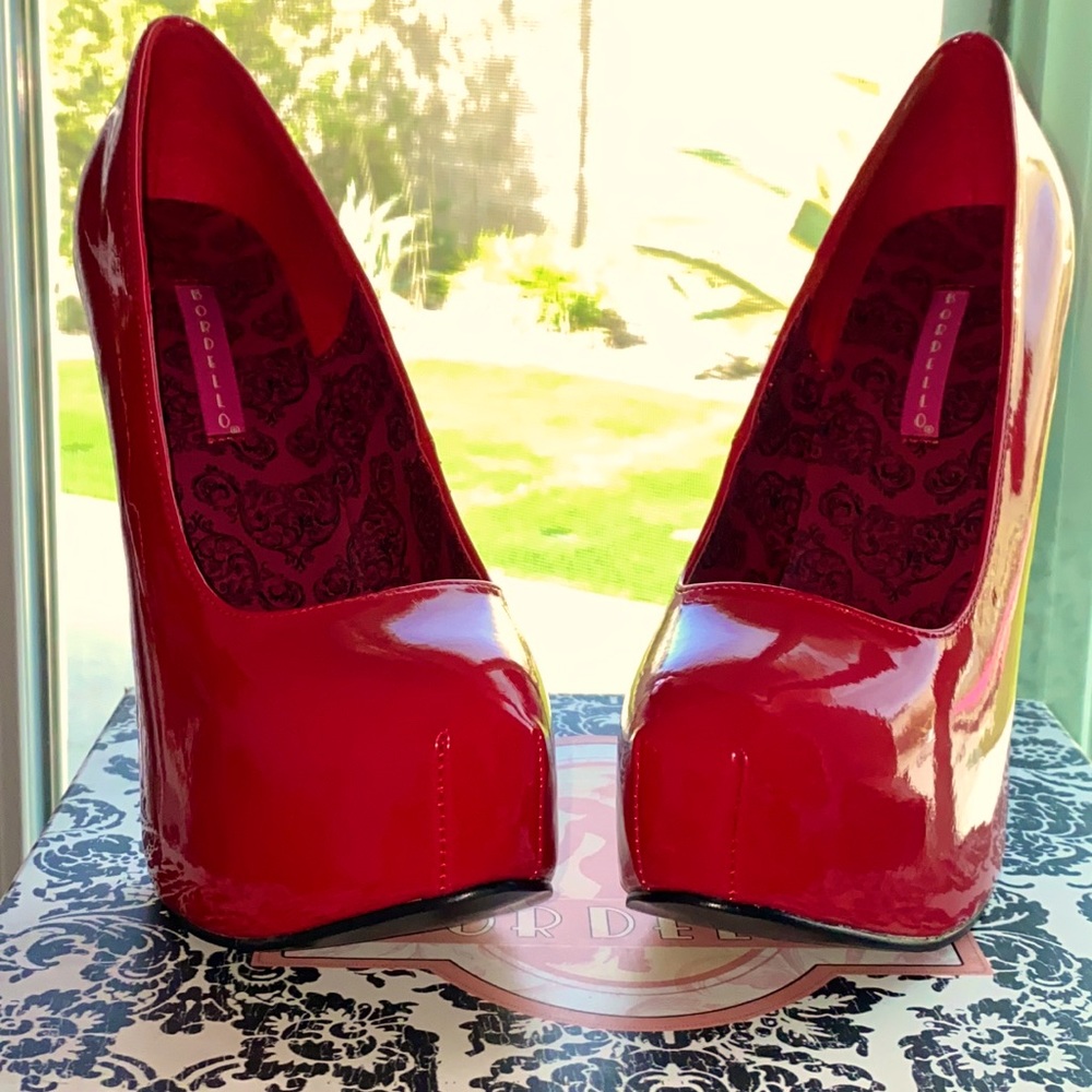 Red Platform Heels